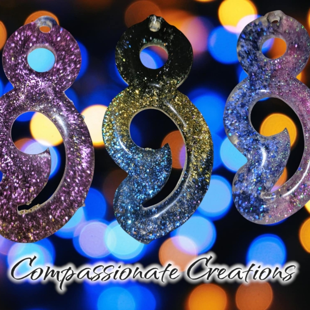 Shiny, Glittering Semi Colon Keychains.
